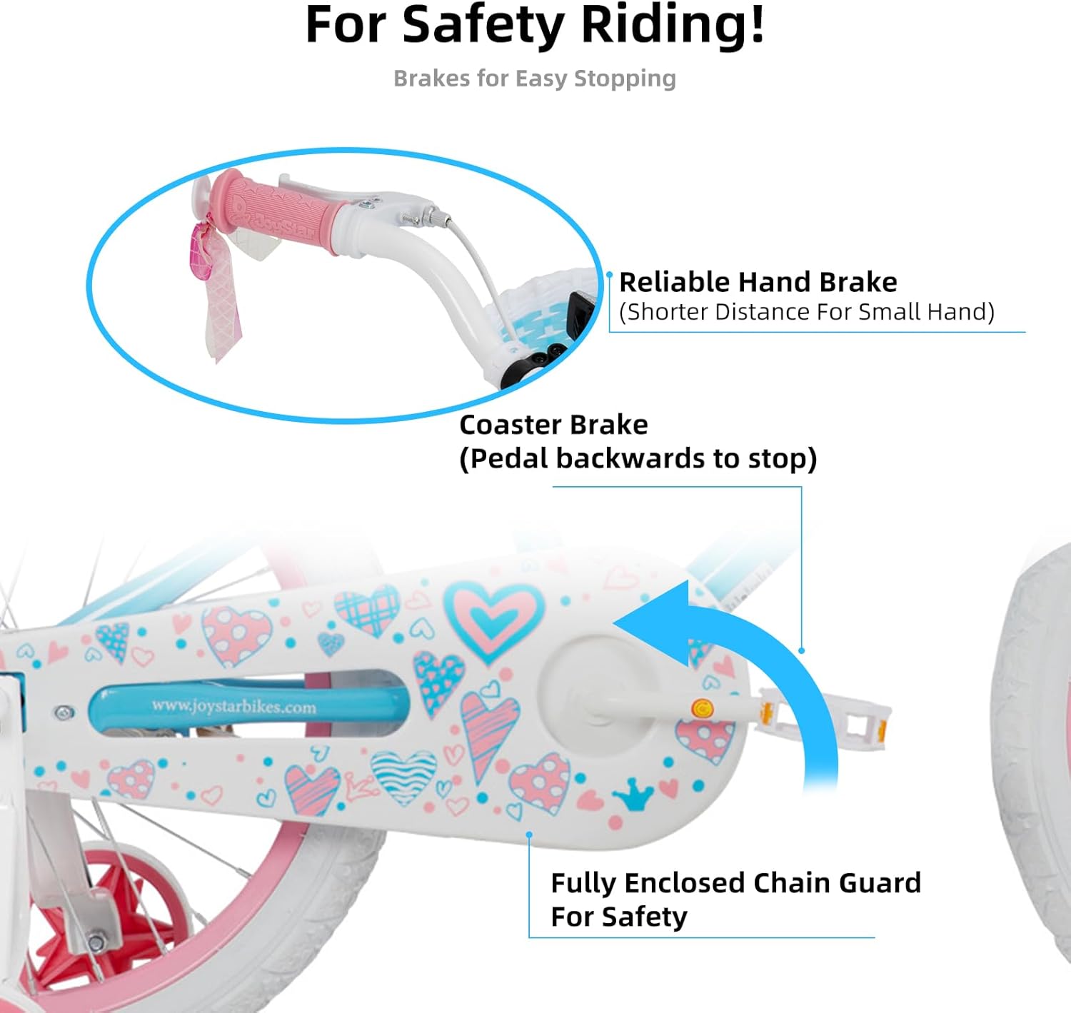 🌲Big clearance sale🎅 JOYSTAR Angel Girls Bike for Toddlers and Kids Ages 2-13 Years Old, 12 14 16 18 20 Inch Kids Bike with Training Wheels & Basket, 20 24 Inch Girls Bicycle with Handbrake & Kickstand