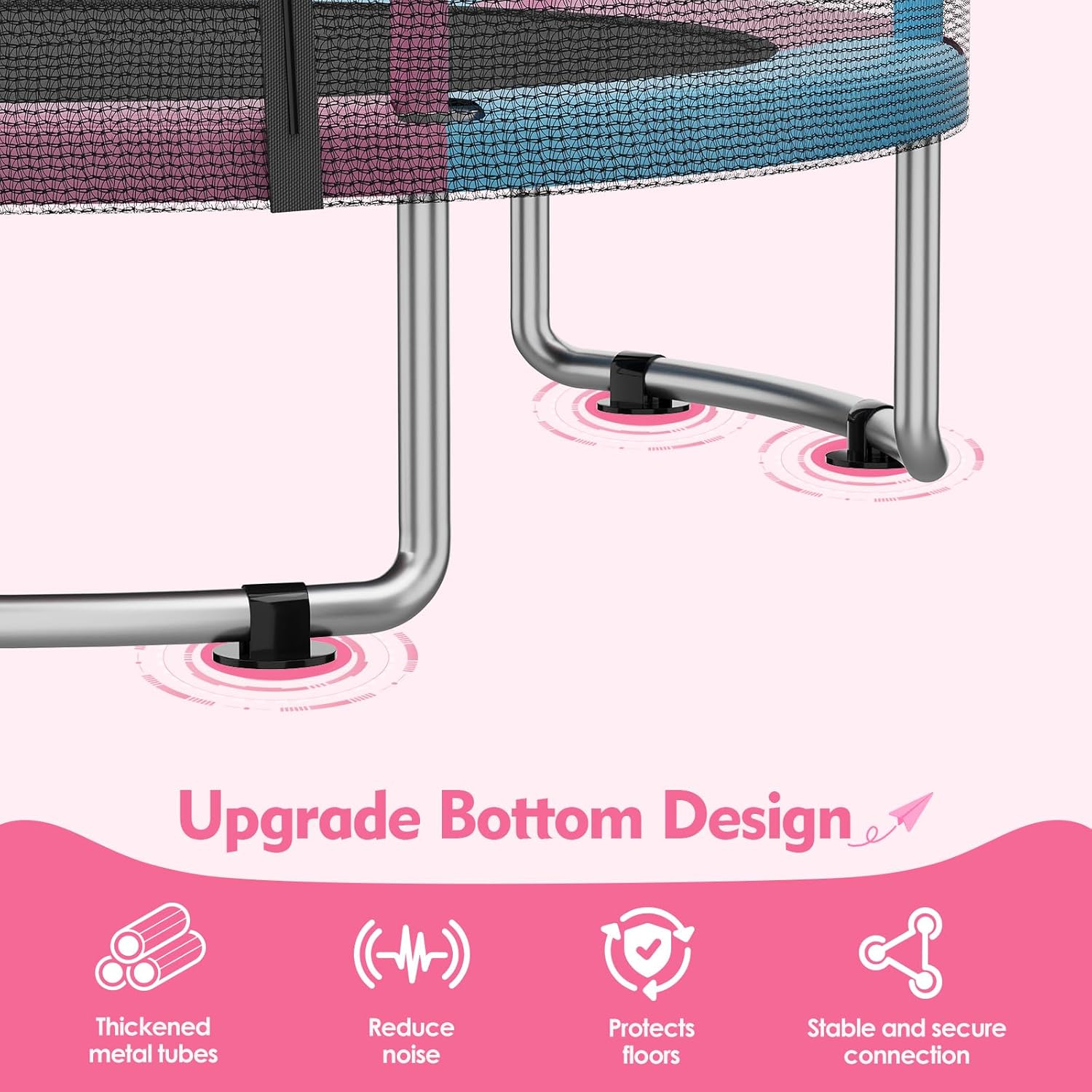 🔥【Year-end promotion】55/60 Trampoline for Kids, 4.5/5 FT Toddler Trampoline with Enclosur Net, Basketball Hoop & Sandbag, 440 LBS Capacity, Adjustable Height，Gifts for Ages 3-12 Boys & Girls