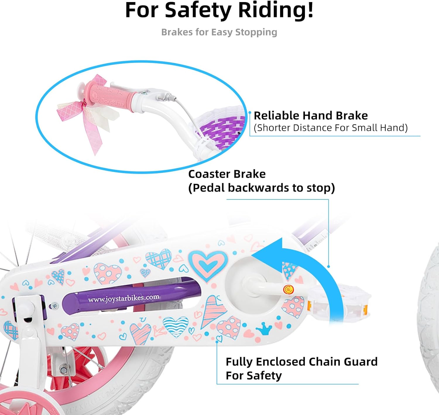 🌲Big clearance sale🎅 JOYSTAR Angel Girls Bike for Toddlers and Kids Ages 2-13 Years Old, 12 14 16 18 20 Inch Kids Bike with Training Wheels & Basket, 20 24 Inch Girls Bicycle with Handbrake & Kickstand