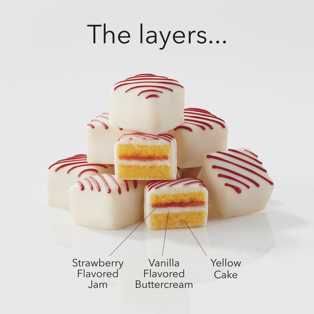 The Swiss Colony 43 Season Pleasers - Assorted Summer Sausage Meats, Cheese Bricks & Wedges, Spreadables, Candies & Chocolate Treats with Merry Christmas Petits Fours Gourmet Mini Layer Cakes