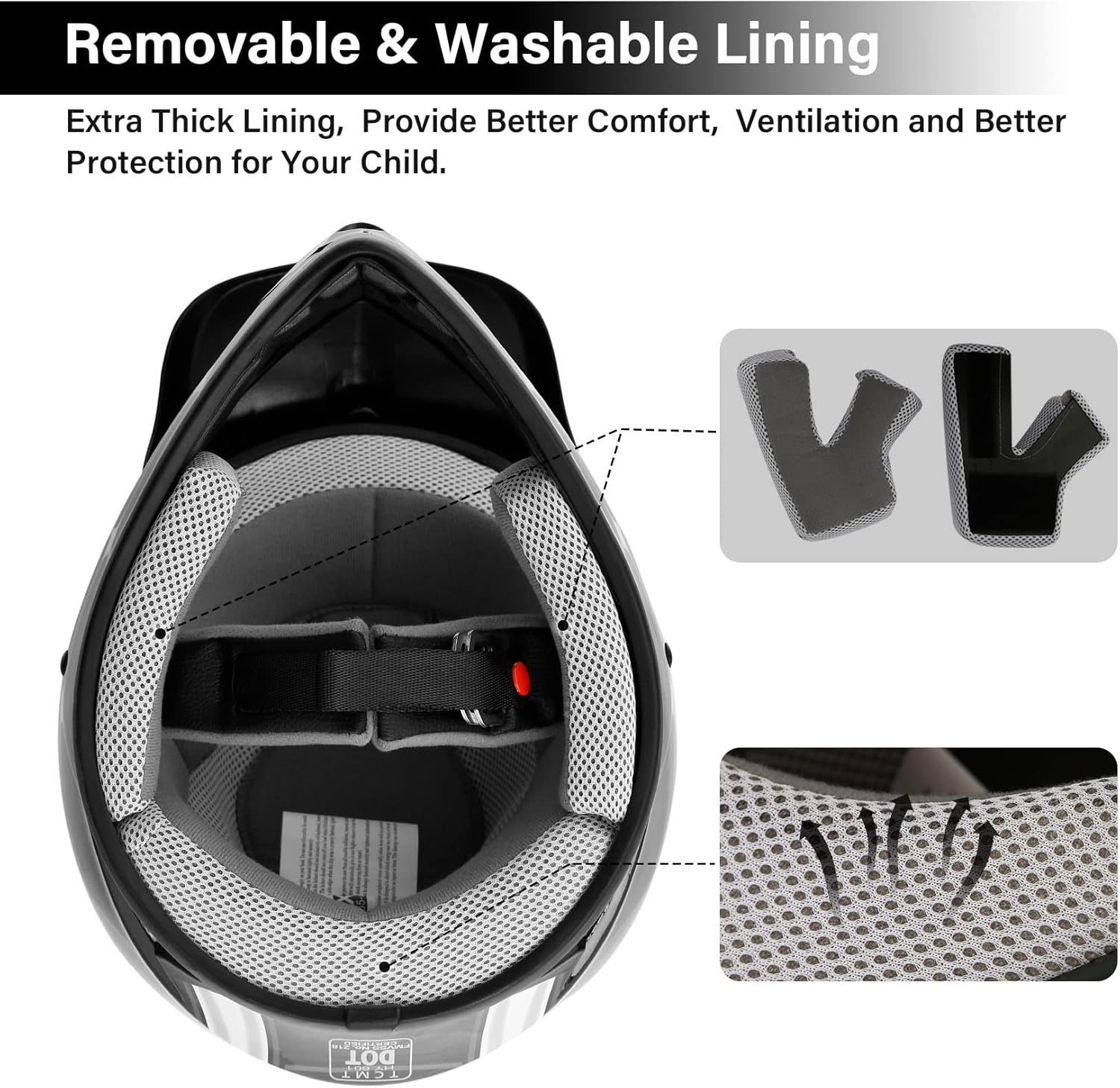 🌲🎅Year-end promotions🌲🎅TCMT DOT Youth Kids Dirt Bike Helmet Youth Motocross Helmet Full Face ATV Four Wheeler Motorcycle BMX Helmet for Boys Girls, Off-Road Protective Gear with Goggles Gloves New