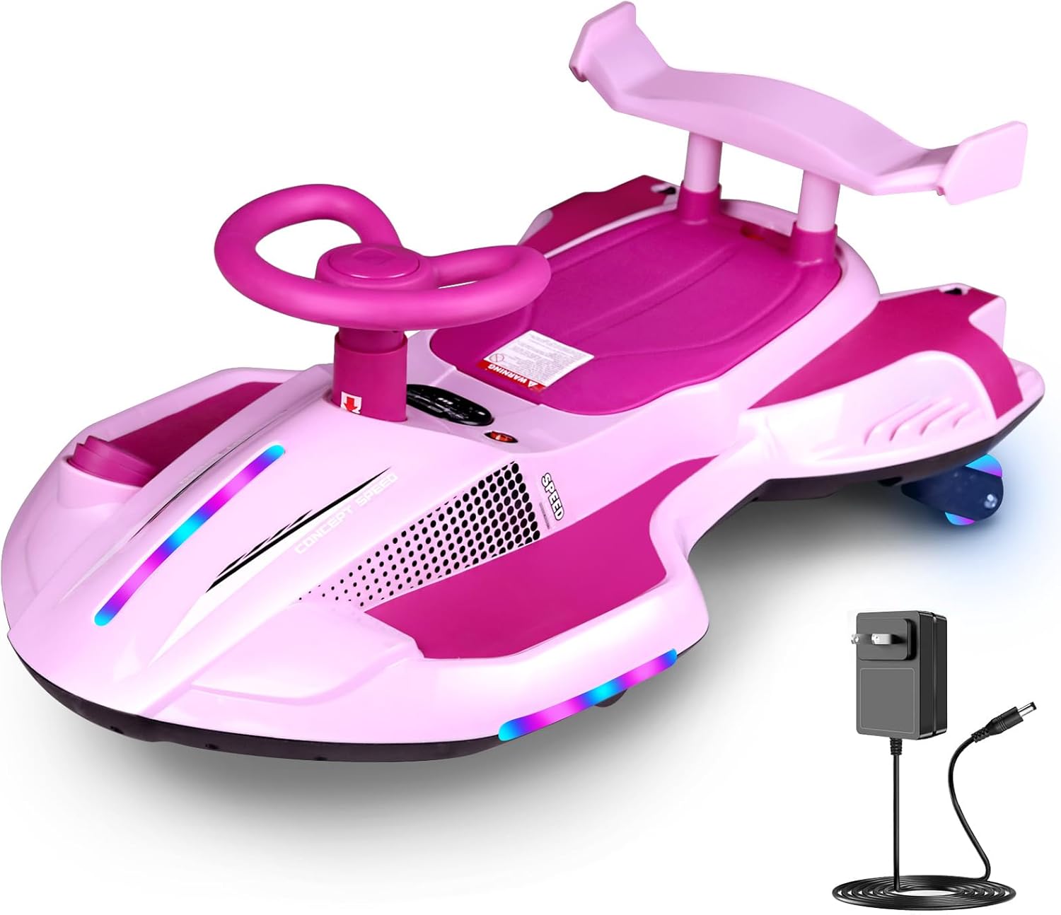 🔥【Buy 1 Get 1 Free】12V Electric Wiggle Car Ride On Toy, Swing Car with Pedal, for Kids from Ages 3 and Up, Birthday Gifts for Boys and Girls, Anti-Rollover, Flashing Wheels