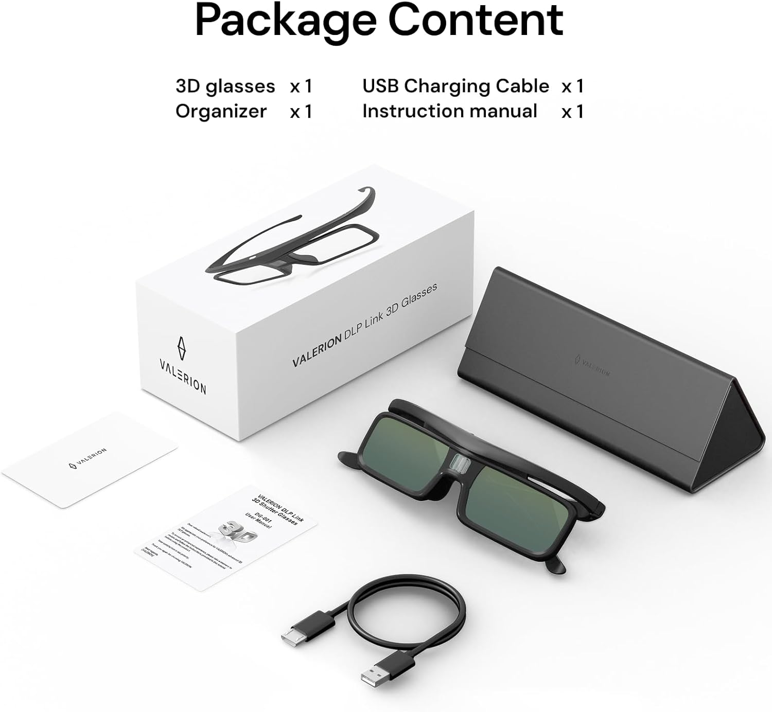 💢【Daily selection, each person can only purchase one order.】Home Theater:Valerion 220-inch Fixed Frame Projector Screen with VisionMaster Pro & Desktop Gimbal Stand & DLP Link 3D Glasses(3 Pack)