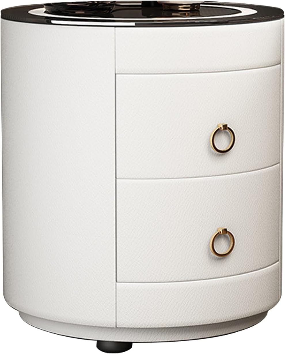 Smart Nightstand, Multifunction Bedside Table with Wireless Charging Station & Adjustable LED Lights, Small end Table with 3 Drawers, Bedside Table Organizer for Bedroom Office Living Room Use