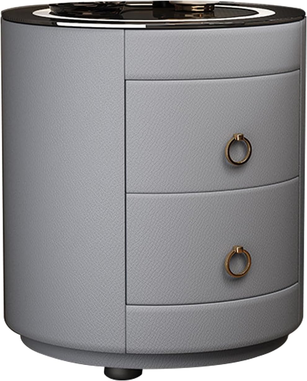 Smart Nightstand, Multifunction Bedside Table with Wireless Charging Station & Adjustable LED Lights, Small end Table with 3 Drawers, Bedside Table Organizer for Bedroom Office Living Room Use