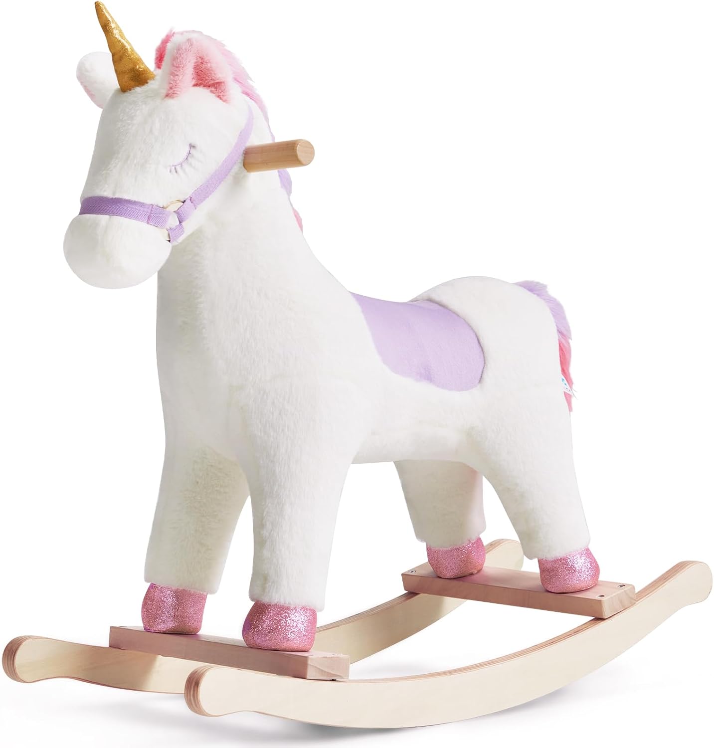 labebe - Baby Rocking Horse, Ride Unicorn, Kid Ride On Toy for 6 Month-3 Year Old, Infant (Boy Girl) Plush Animal Rocker, Toddler/Child Stuffed Ride Toy (Pink)