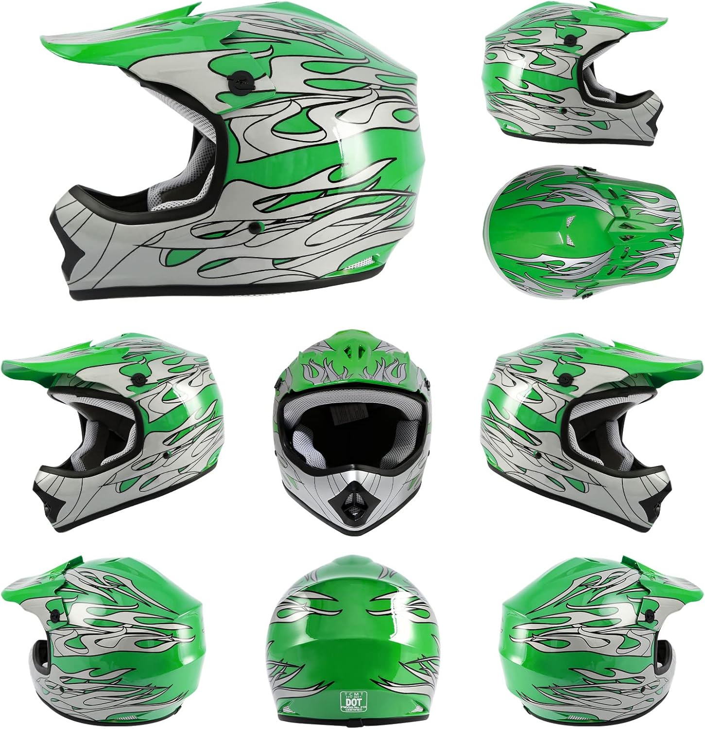 🌲🎅Year-end promotions🌲🎅TCMT DOT Youth Kids Dirt Bike Helmet Youth Motocross Helmet Full Face ATV Four Wheeler Motorcycle BMX Helmet for Boys Girls, Off-Road Protective Gear with Goggles Gloves New