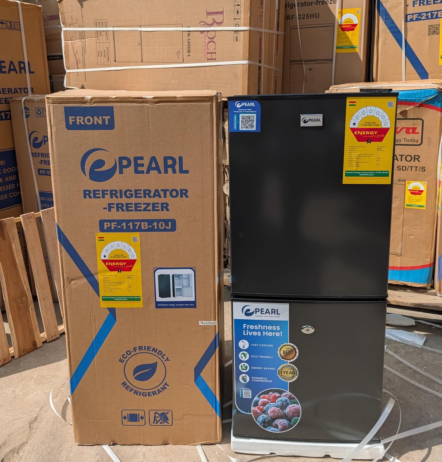 🔥 Clearance sale today, up to 80% off! 🔥 Pearl Double Door Bottom freezer fridge-PF-135B-10J - Delivery in 2-5 days, free shipping 🎉