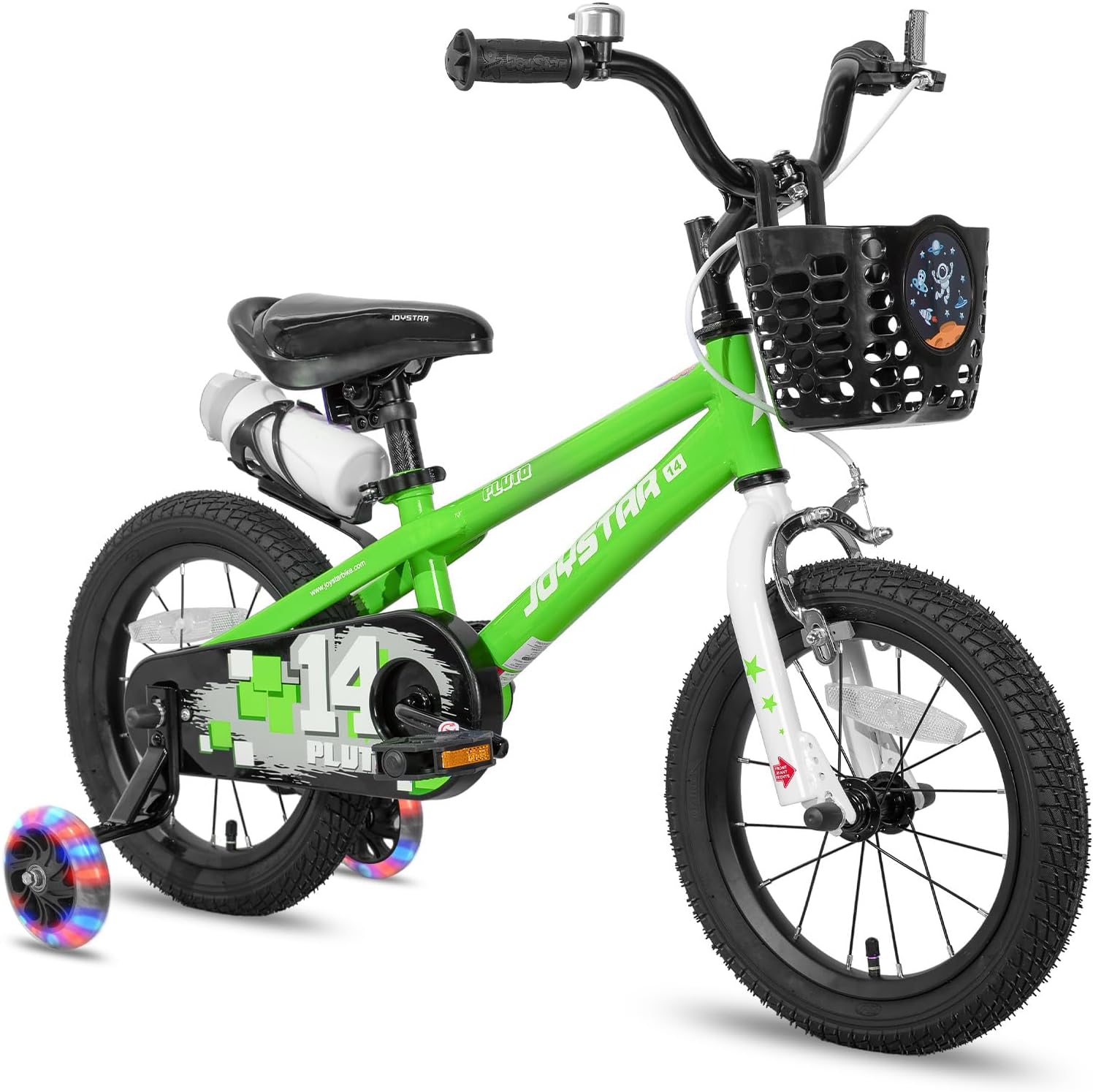 🌲Christmas Sale🎅 JOYSTAR Pluto 12 14 16 18 20 Inch Kids Bike with Light Up Training Wheels, Kids' Bicycle for Boys Girls Age 3-12 Years