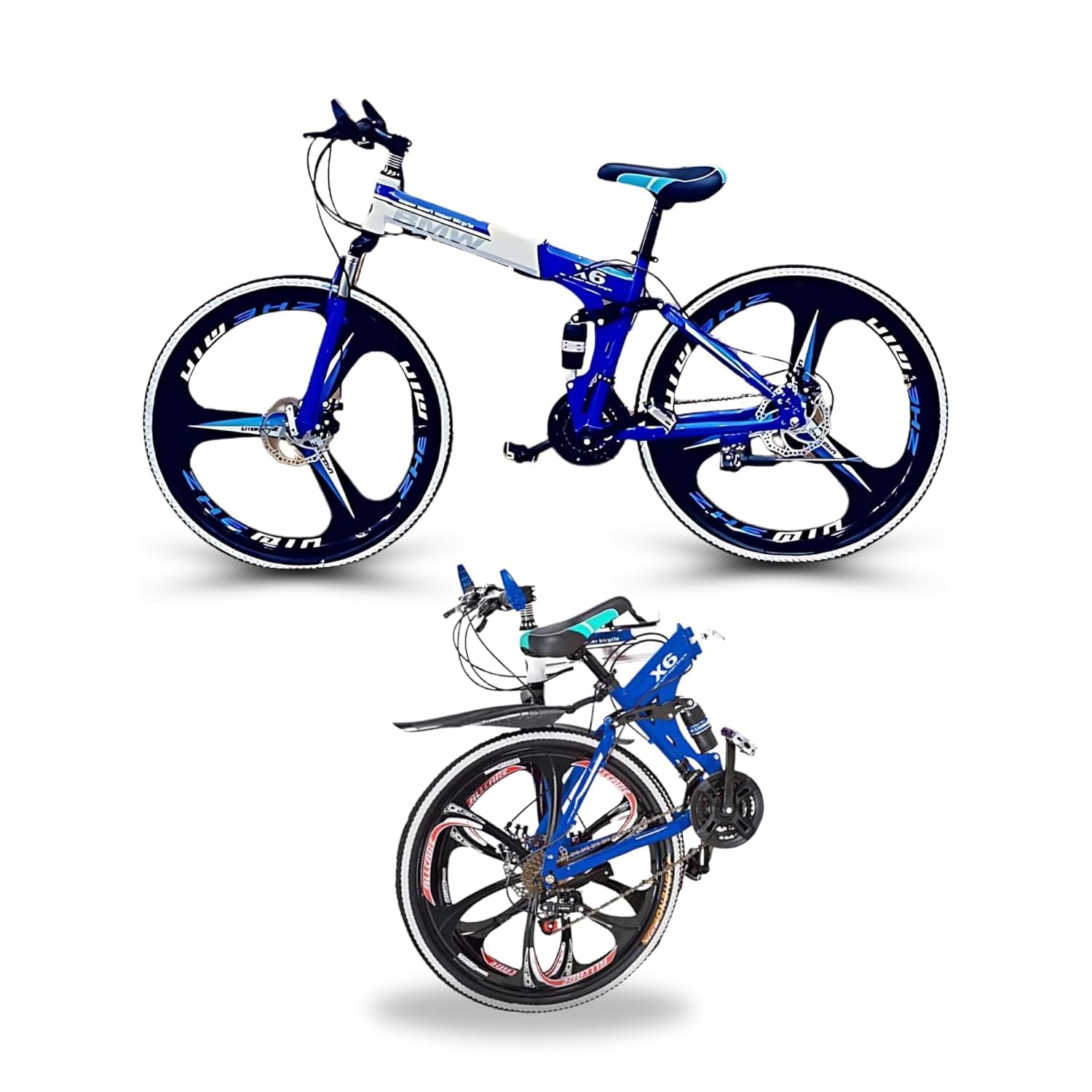 🔥 BMV Foldable Cycle for Men | 26-Inch MTB Mountain Bicycle with 21-Speed Gears, Dual Disc Brakes, Hydraulic Suspension, Alloy Mag Wheels | Folding Sports Bike for Adults