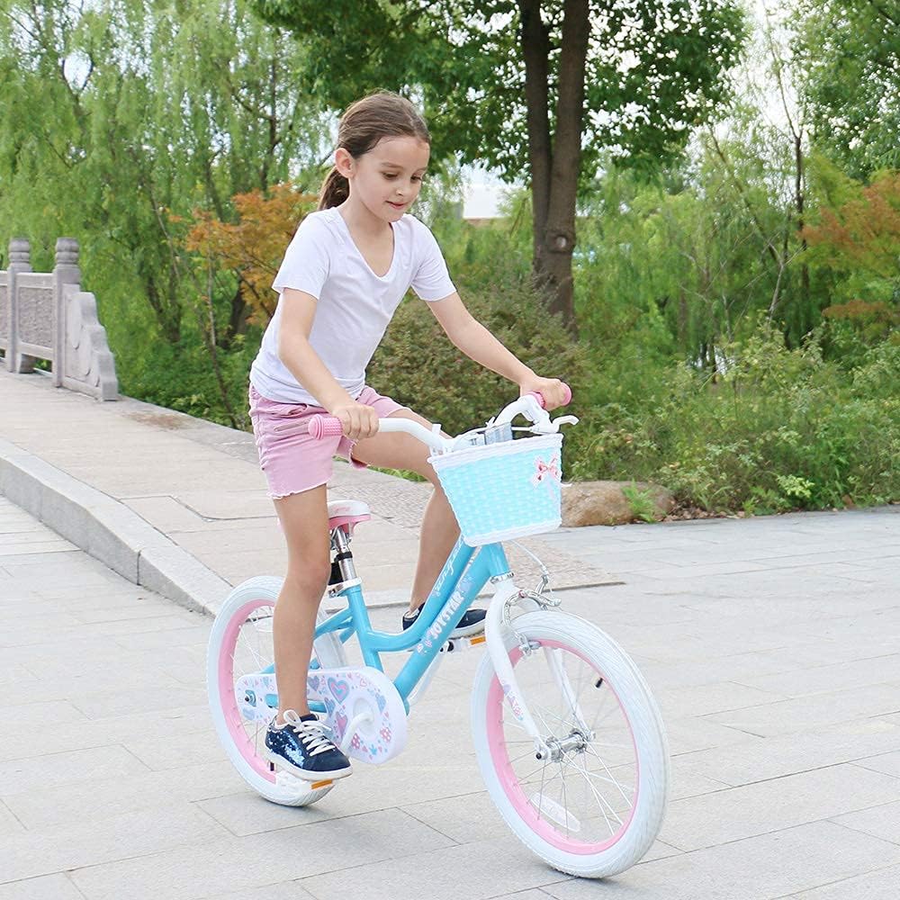 🌲Big clearance sale🎅 JOYSTAR Angel Girls Bike for Toddlers and Kids Ages 2-13 Years Old, 12 14 16 18 20 Inch Kids Bike with Training Wheels & Basket, 20 24 Inch Girls Bicycle with Handbrake & Kickstand