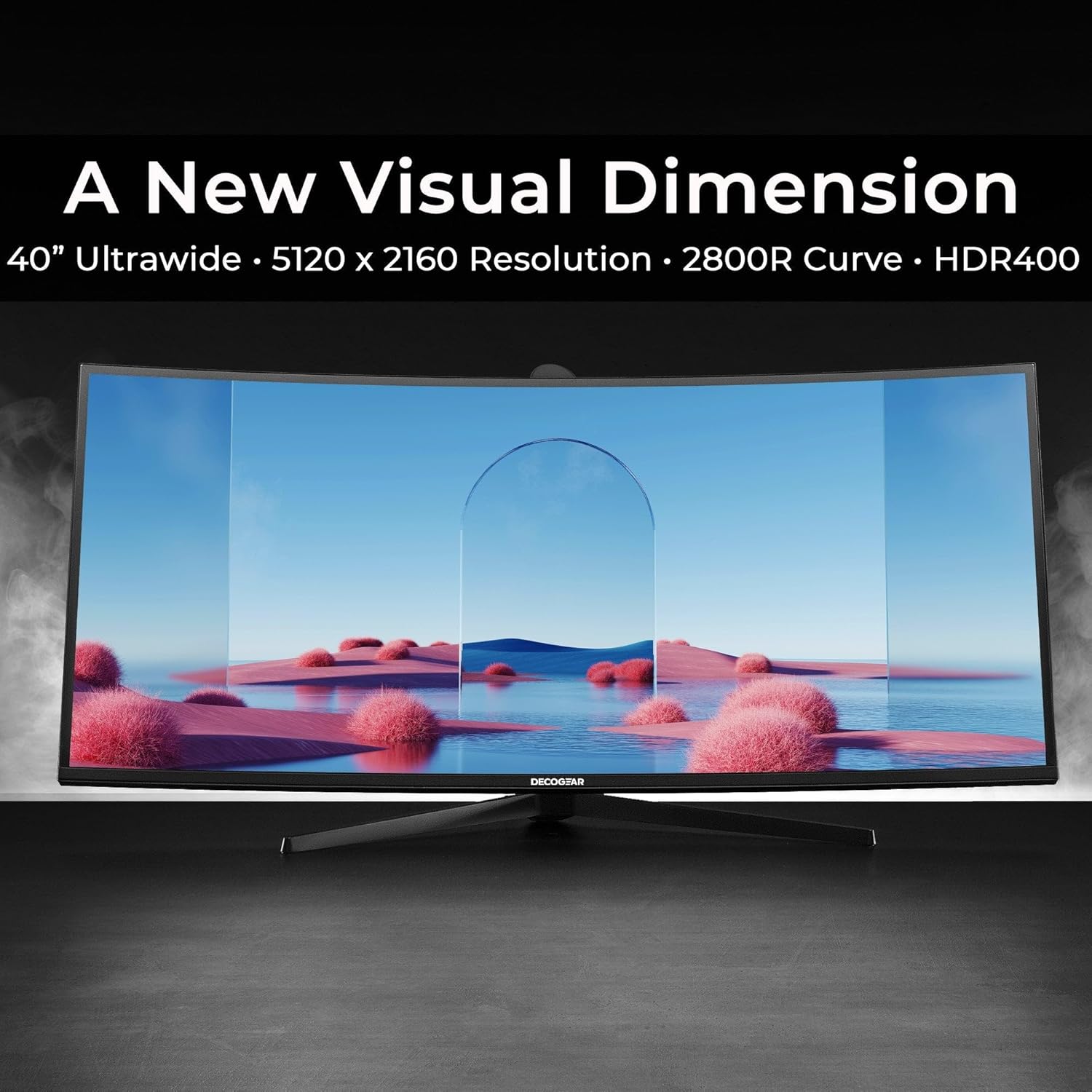 Deco Gear Curved 49” Super Ultrawide Gaming Monitor, 32:9 WDFHD 3840×1080, 144Hz, 4ms, 3000:1 VA, HDR400, Adaptive Sync, USB-C 65W, HDMI/DP, PBP/PIP, KVM, 1800R, American Seller