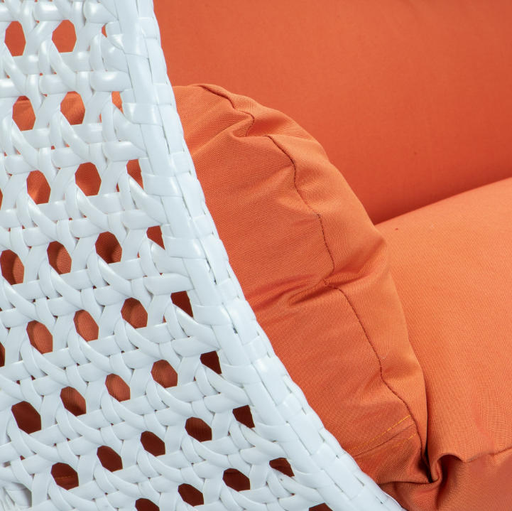 😍【Buy 1 Get 1 Free】LeisureMod Modern Beige Wicker Hanging Double Seater Egg Swing Chair with Cushion