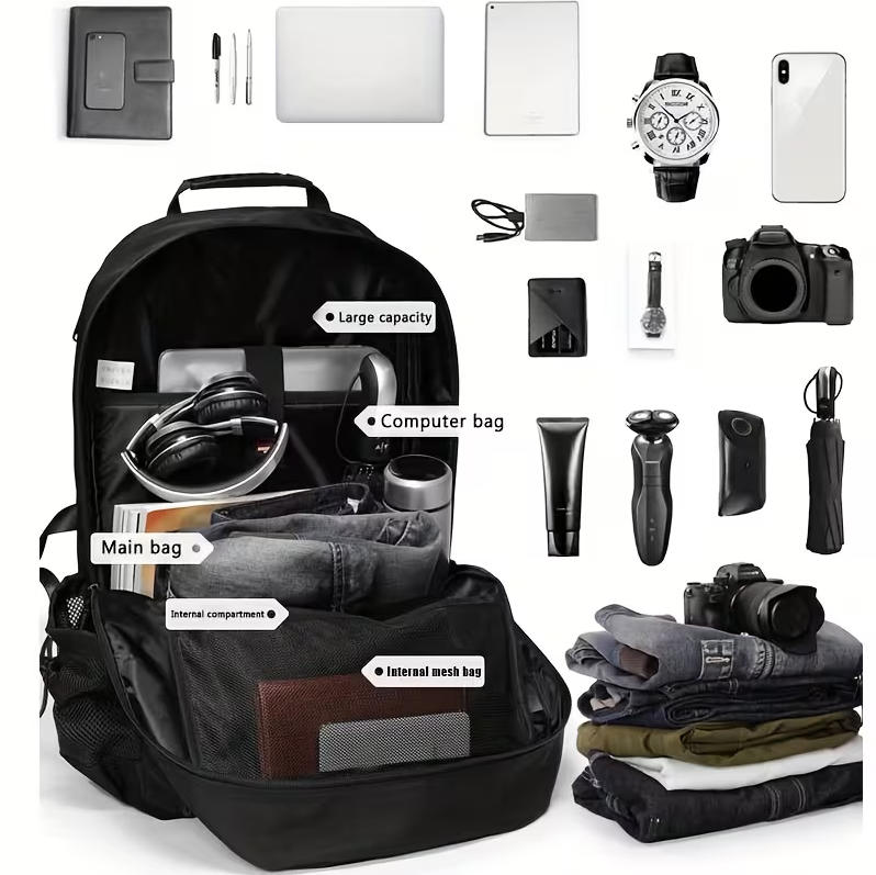 🌲🔥【Buy 1 Get 1 Free】Sports Outdoor Mountaineering Travel Backpack with Shoes Compartment, Large Capacity School Bag, Men's Daily Leisure 15.6-inch Laptop Bag, Ideal Choice for Gift