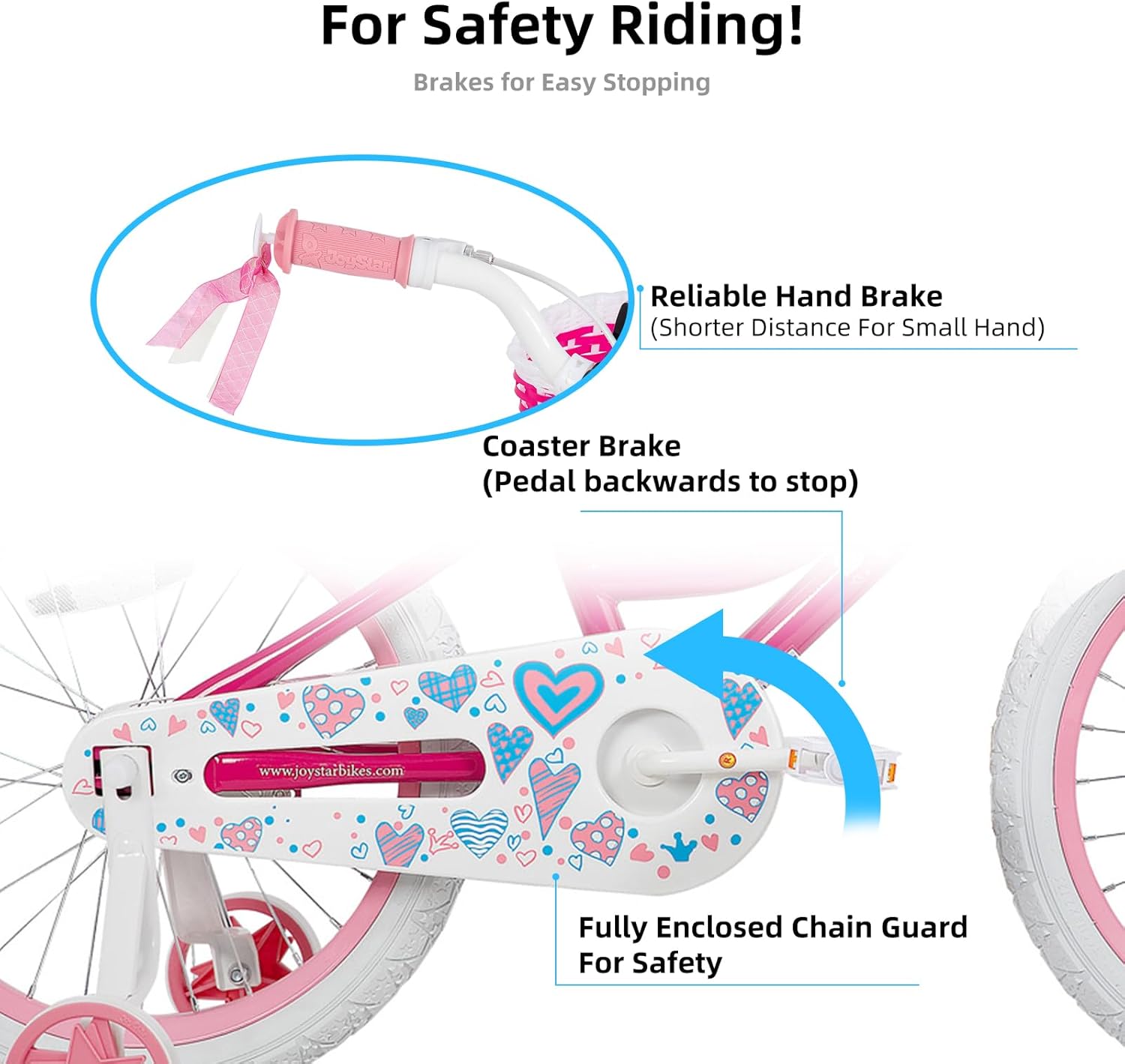 🌲Big clearance sale🎅 JOYSTAR Angel Girls Bike for Toddlers and Kids Ages 2-13 Years Old, 12 14 16 18 20 Inch Kids Bike with Training Wheels & Basket, 20 24 Inch Girls Bicycle with Handbrake & Kickstand