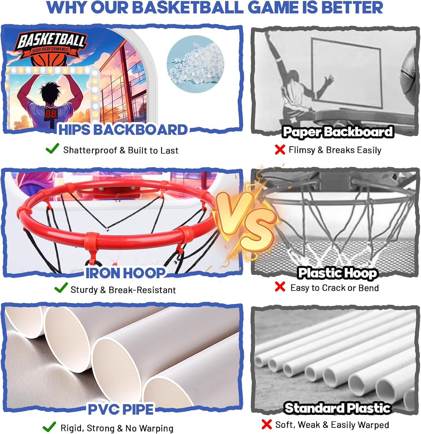 2-Player Arcade Basketball Game Set,Upgraded Indoor Hoop with LED Light Electronic Scoreboard 4 Balls,Carnival Games Sports Toys Kids 3-12 for Home Party Backyard Outdoor Boys Girls Toddlers Gifts