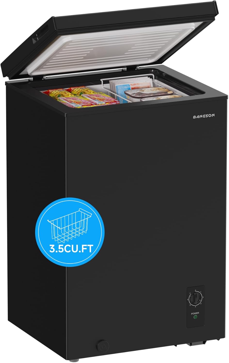 💯【Free iron with every order】BANGSON 7.1 Cu.Ft Chest Freezer, Deep Freezer with Adjustable Thermostat, Top Open Door Freezer with Removable Basket, Quiet Operation, Ideal for Kitchen/Apartment/Office