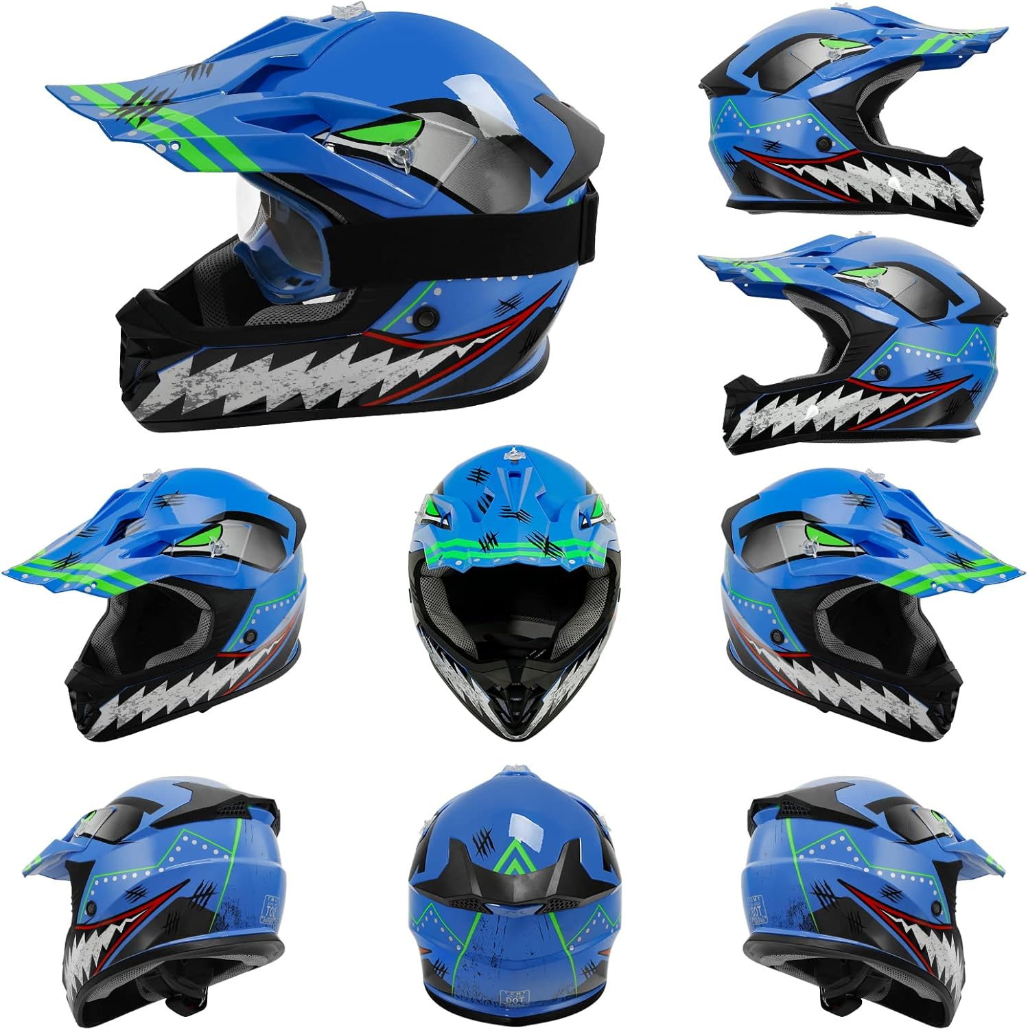 🌲🎅Year-end promotions🌲🎅TCMT DOT Youth Kids Dirt Bike Helmet Youth Motocross Helmet Full Face ATV Four Wheeler Motorcycle BMX Helmet for Boys Girls, Off-Road Protective Gear with Goggles Gloves New