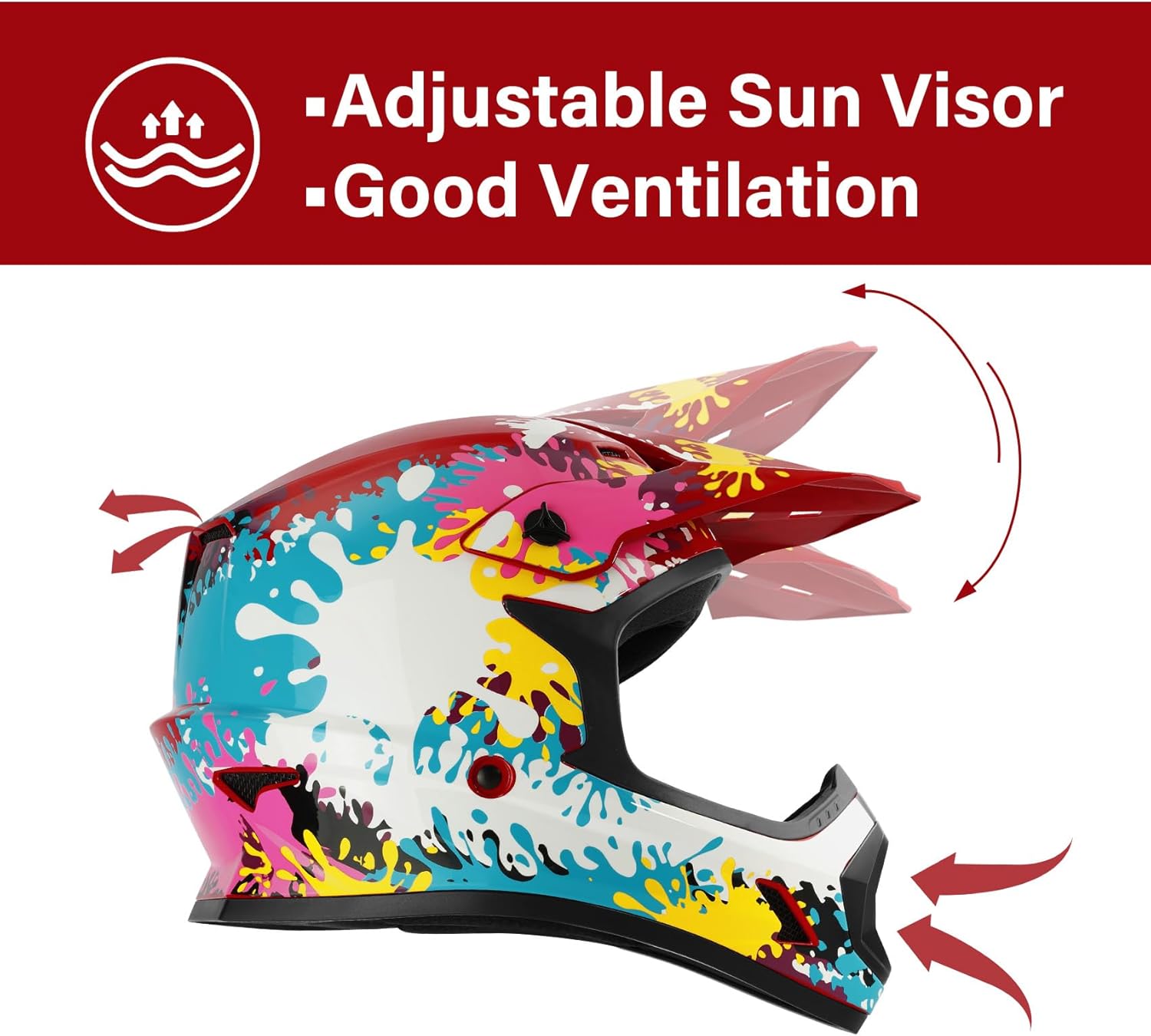 🌲🎅Year-end promotions🌲🎅TCMT DOT Youth Kids Dirt Bike Helmet Youth Motocross Helmet Full Face ATV Four Wheeler Motorcycle BMX Helmet for Boys Girls, Off-Road Protective Gear with Goggles Gloves New