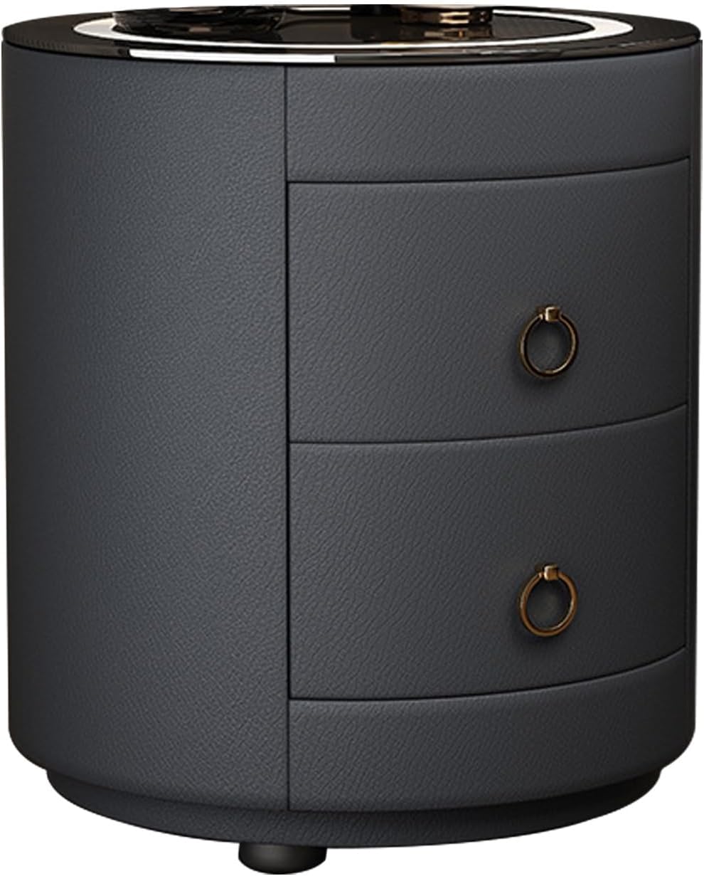 Smart Nightstand, Multifunction Bedside Table with Wireless Charging Station & Adjustable LED Lights, Small end Table with 3 Drawers, Bedside Table Organizer for Bedroom Office Living Room Use