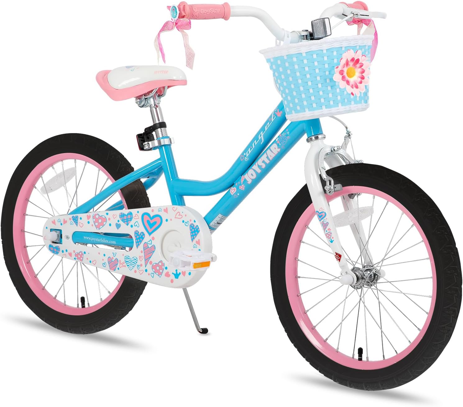 🌲Big clearance sale🎅 JOYSTAR Angel Girls Bike for Toddlers and Kids Ages 2-13 Years Old, 12 14 16 18 20 Inch Kids Bike with Training Wheels & Basket, 20 24 Inch Girls Bicycle with Handbrake & Kickstand