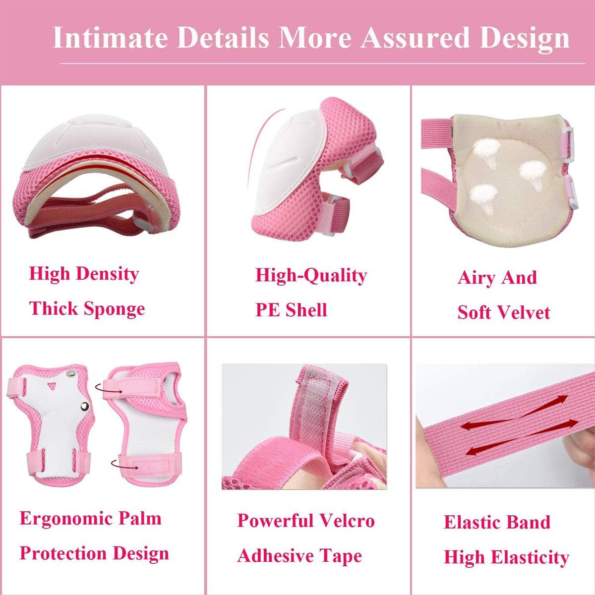 Lamsion Kids Helmet Adjustable for Kids Ages 3-8 Years Old Boys Girls, Toddler Helmet with Protective Sports Gear Set Knee Elbow Pads Wrist Guards for Cycling Skateboard Scooter