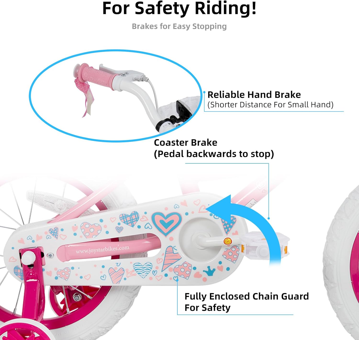 🌲Big clearance sale🎅 JOYSTAR Angel Girls Bike for Toddlers and Kids Ages 2-13 Years Old, 12 14 16 18 20 Inch Kids Bike with Training Wheels & Basket, 20 24 Inch Girls Bicycle with Handbrake & Kickstand