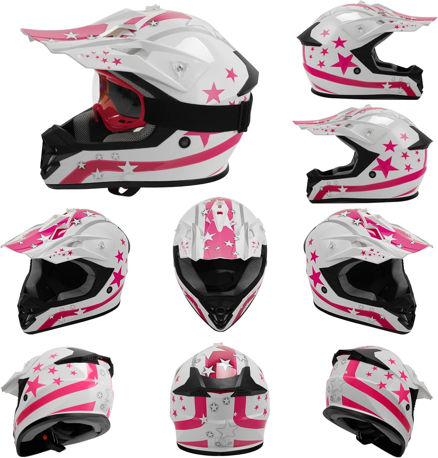 🌲🎅Year-end promotions🌲🎅TCMT DOT Youth Kids Dirt Bike Helmet Youth Motocross Helmet Full Face ATV Four Wheeler Motorcycle BMX Helmet for Boys Girls, Off-Road Protective Gear with Goggles Gloves New