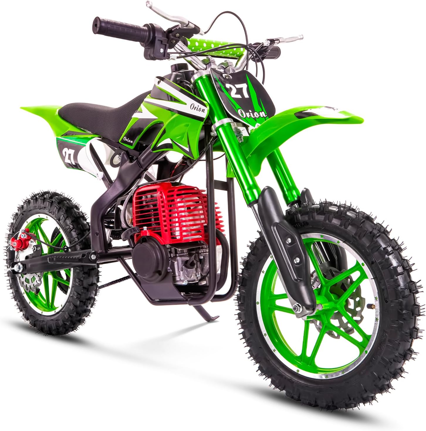 🌲🎅Year-end promotions🌲🎅gogogomoto 49cc Dirt Bike for Kids, 4-Stroke Mini Dirt Bike Pit Bike for Kid Off Road Gas Motorcycle for Child 8-14 Green