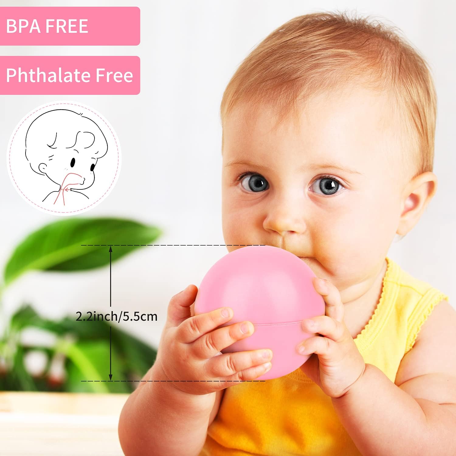 Hovenlay Ball Pit Balls Phthalate Free BPA Free Crush Proof Plastic - 7 Bright Colors in Reusable Play Toys for Kids with Storage Bag