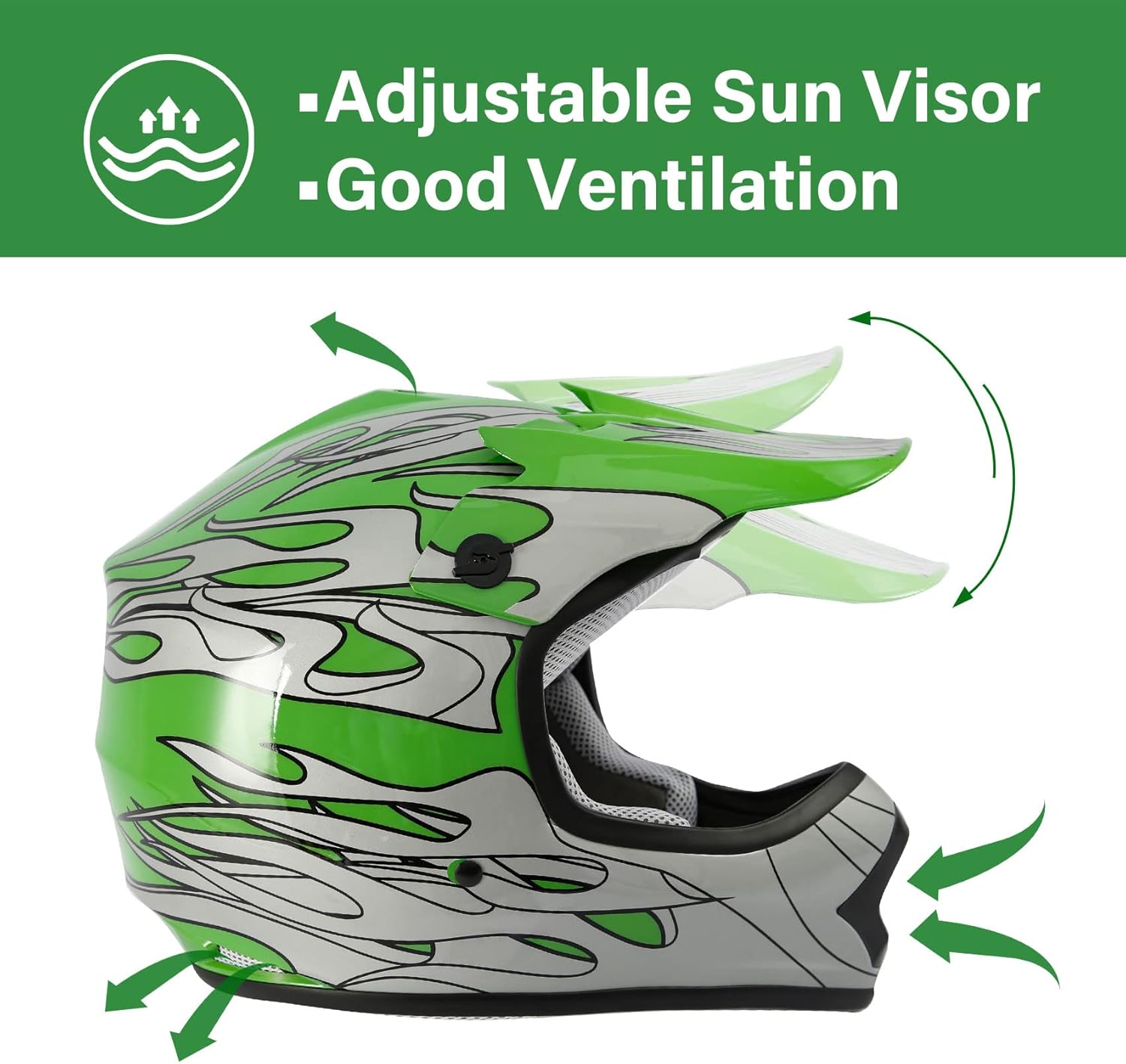 🌲🎅Year-end promotions🌲🎅TCMT DOT Youth Kids Dirt Bike Helmet Youth Motocross Helmet Full Face ATV Four Wheeler Motorcycle BMX Helmet for Boys Girls, Off-Road Protective Gear with Goggles Gloves New