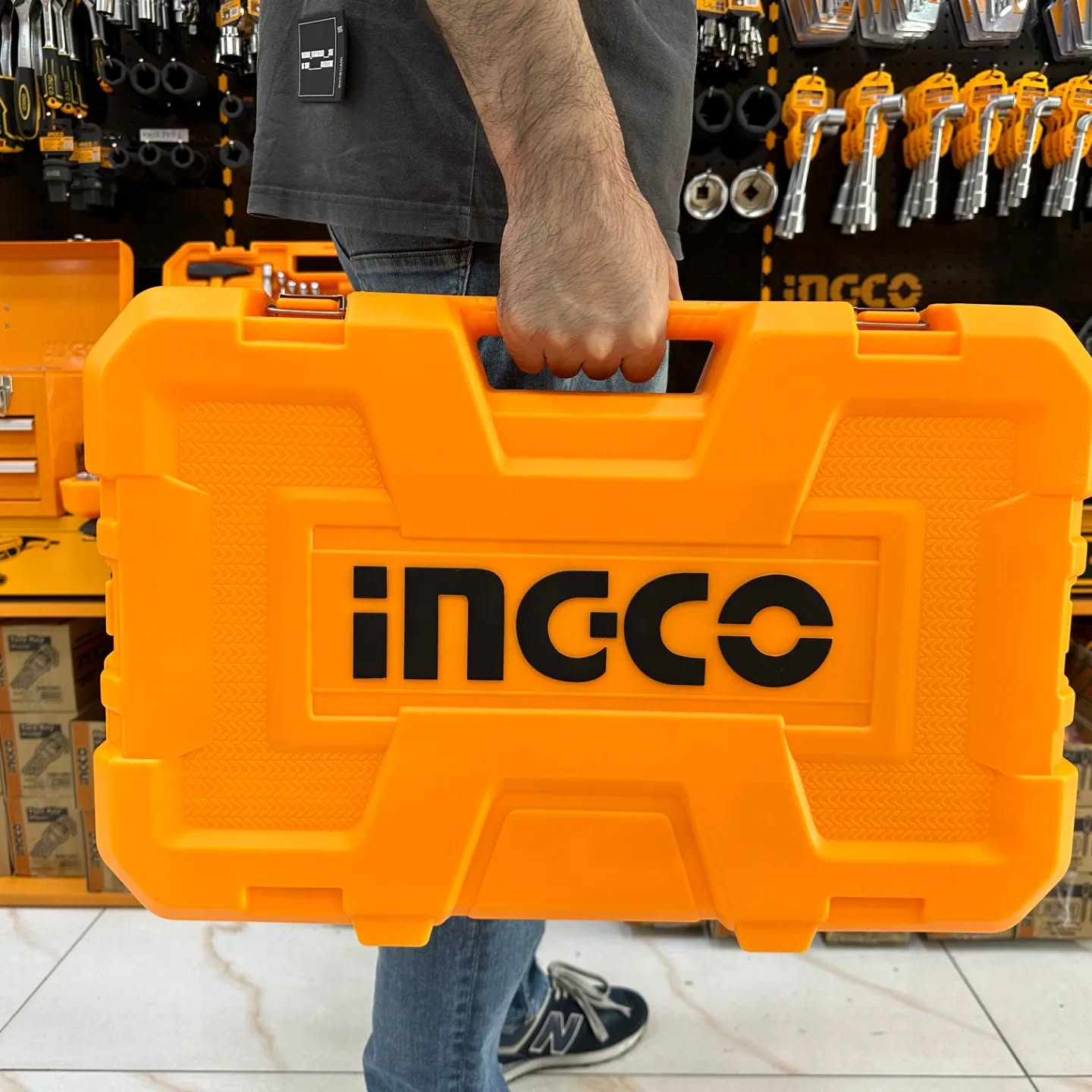 🔥【Last day clearance sale】BUILDMATE Ingco 165pcs Household Tools Set Lithium-Ion Impact Drill with Hand Tool Kit Combo Home Repair Tool Set HKTHP11651 - ICPT