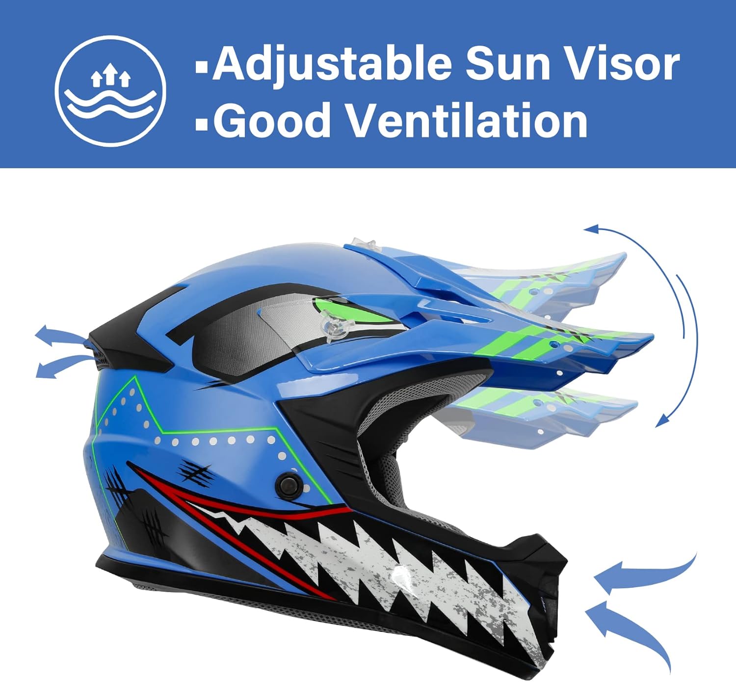 🌲🎅Year-end promotions🌲🎅TCMT DOT Youth Kids Dirt Bike Helmet Youth Motocross Helmet Full Face ATV Four Wheeler Motorcycle BMX Helmet for Boys Girls, Off-Road Protective Gear with Goggles Gloves New