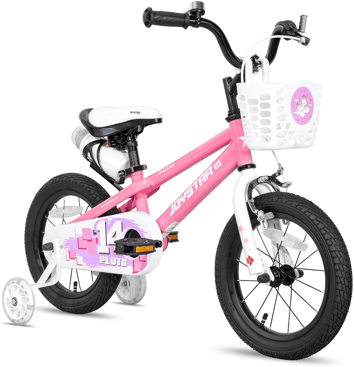 🌲Christmas Sale🎅 JOYSTAR Pluto 12 14 16 18 20 Inch Kids Bike with Light Up Training Wheels, Kids' Bicycle for Boys Girls Age 3-12 Years