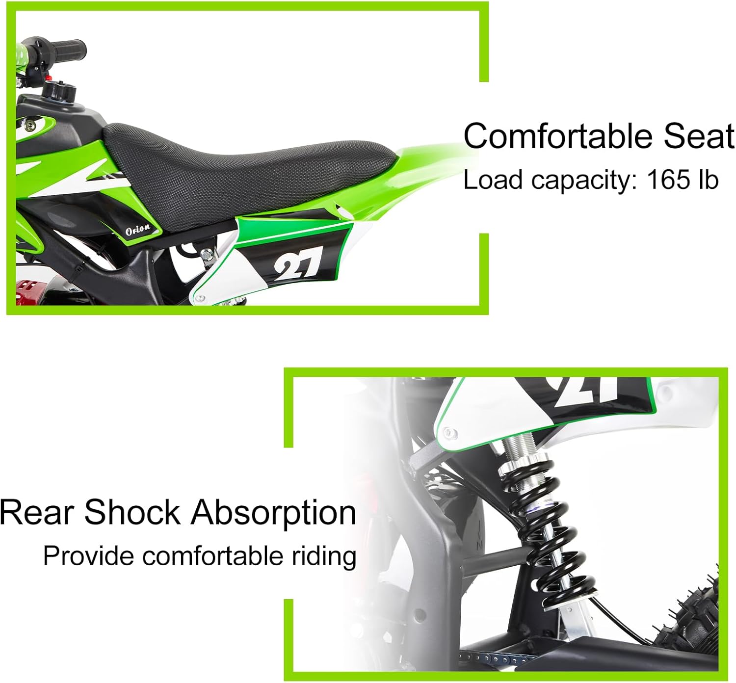 🌲🎅Year-end promotions🌲🎅gogogomoto 49cc Dirt Bike for Kids, 4-Stroke Mini Dirt Bike Pit Bike for Kid Off Road Gas Motorcycle for Child 8-14 Green