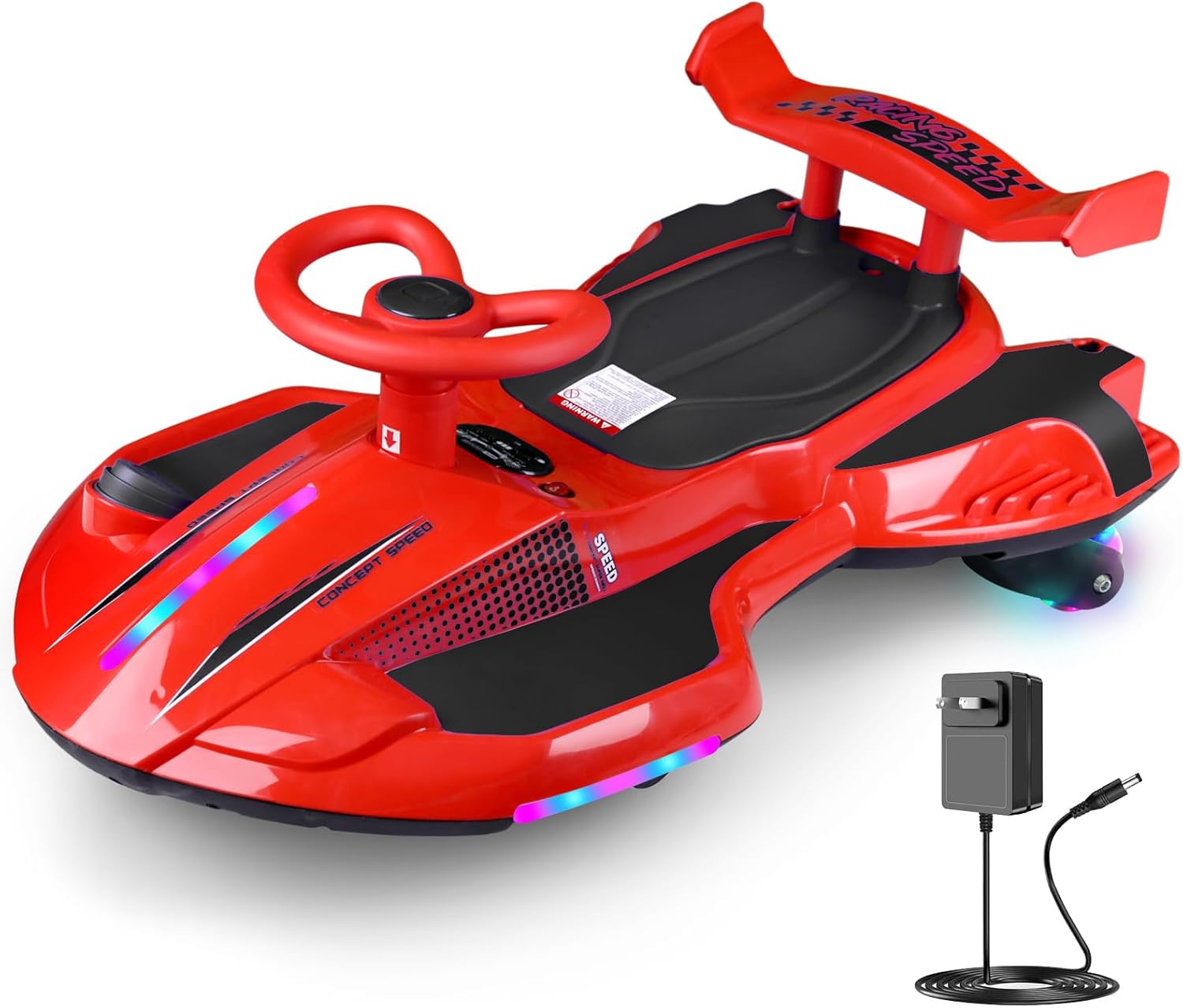 🔥【Buy 1 Get 1 Free】12V Electric Wiggle Car Ride On Toy, Swing Car with Pedal, for Kids from Ages 3 and Up, Birthday Gifts for Boys and Girls, Anti-Rollover, Flashing Wheels