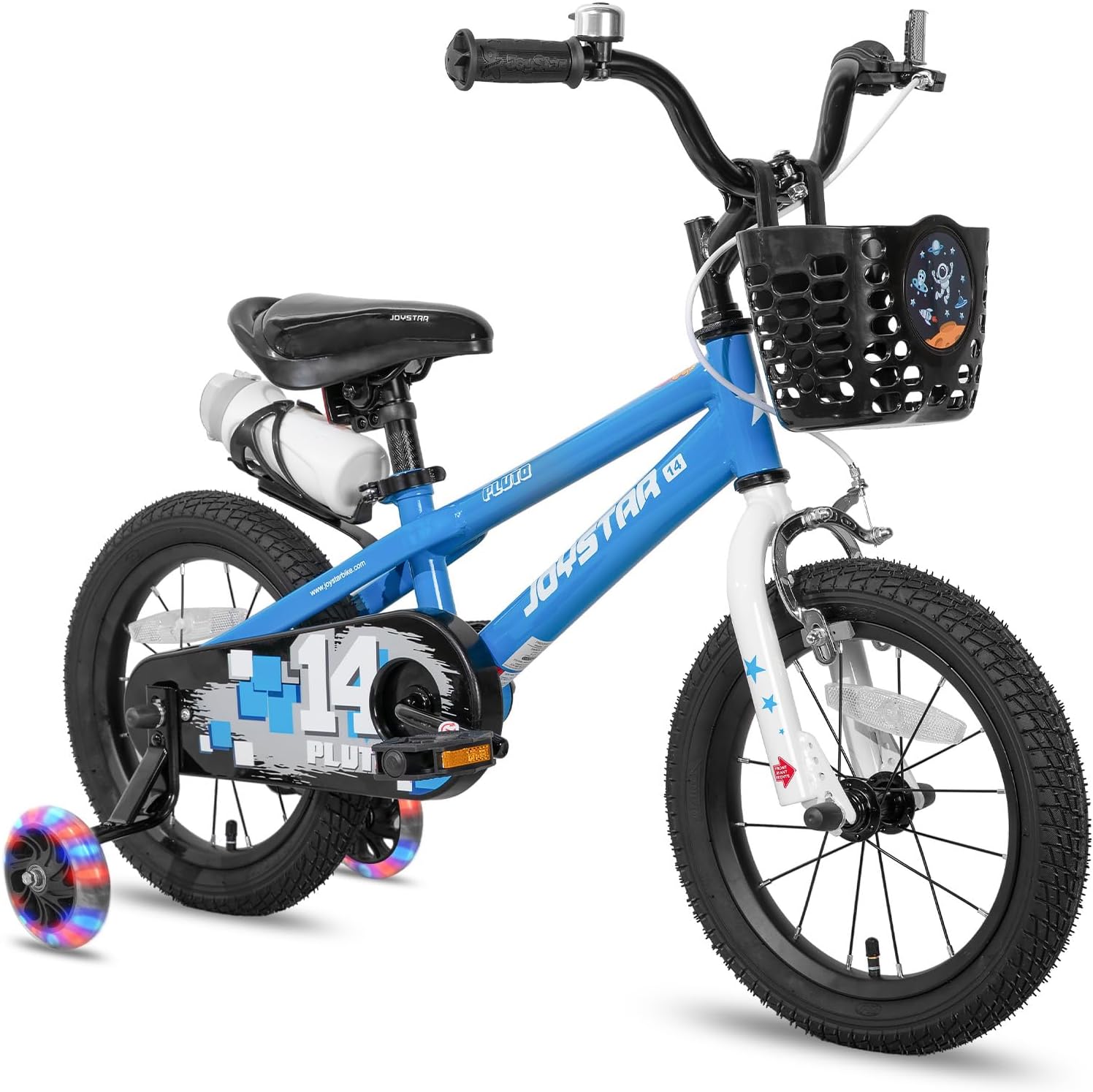 🌲Christmas Sale🎅 JOYSTAR Pluto 12 14 16 18 20 Inch Kids Bike with Light Up Training Wheels, Kids' Bicycle for Boys Girls Age 3-12 Years