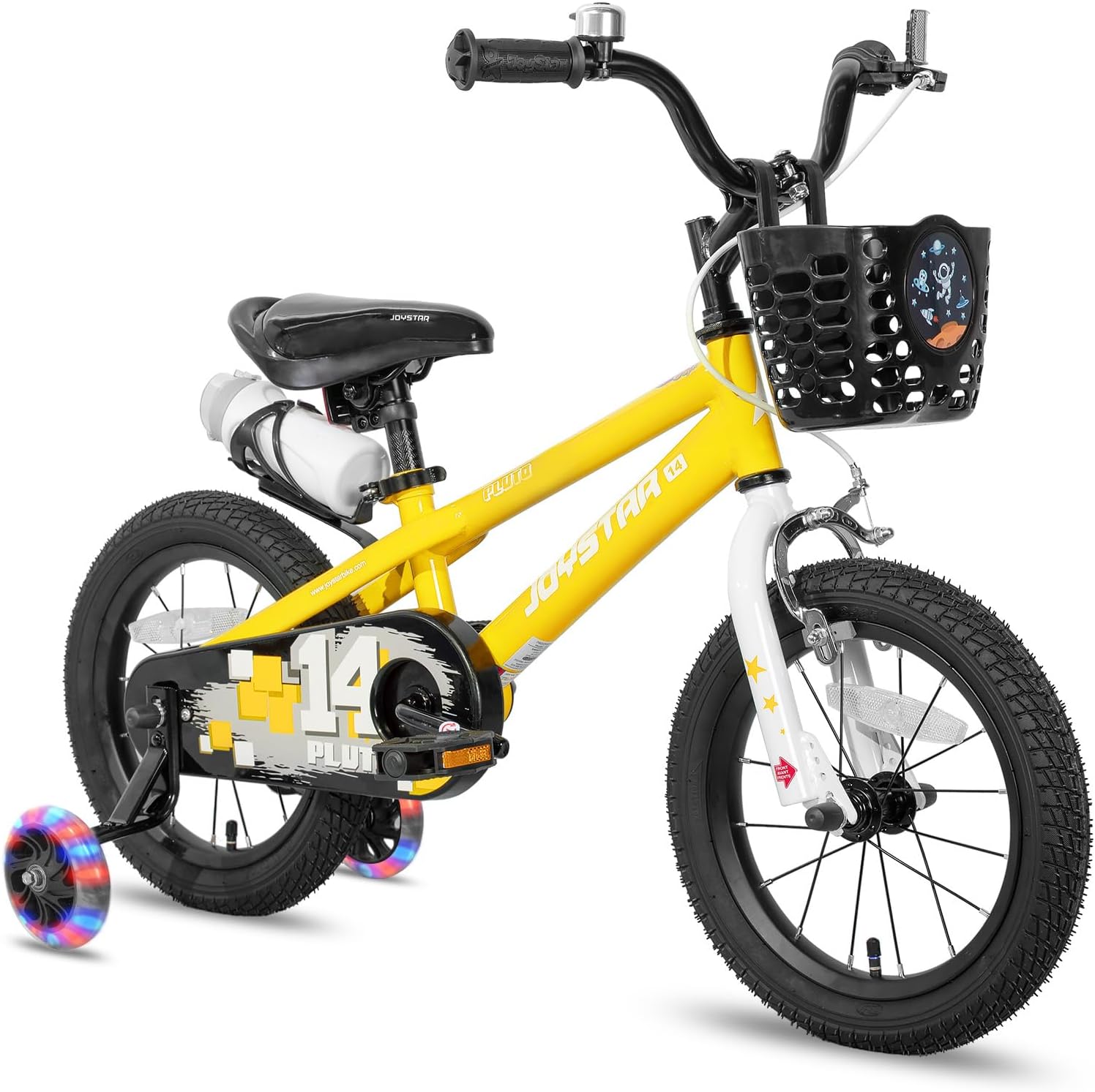 🌲Christmas Sale🎅 JOYSTAR Pluto 12 14 16 18 20 Inch Kids Bike with Light Up Training Wheels, Kids' Bicycle for Boys Girls Age 3-12 Years
