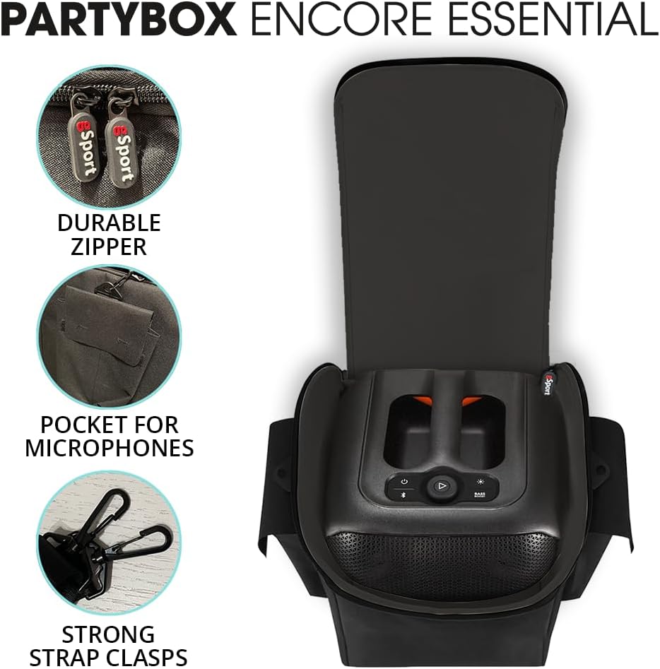 🔥😍 (Speaker + Case + microphone ) JBL Partybox Encore Essential: 100W Sound, Built-in Dynamic Light Show, and Splash Proof Design