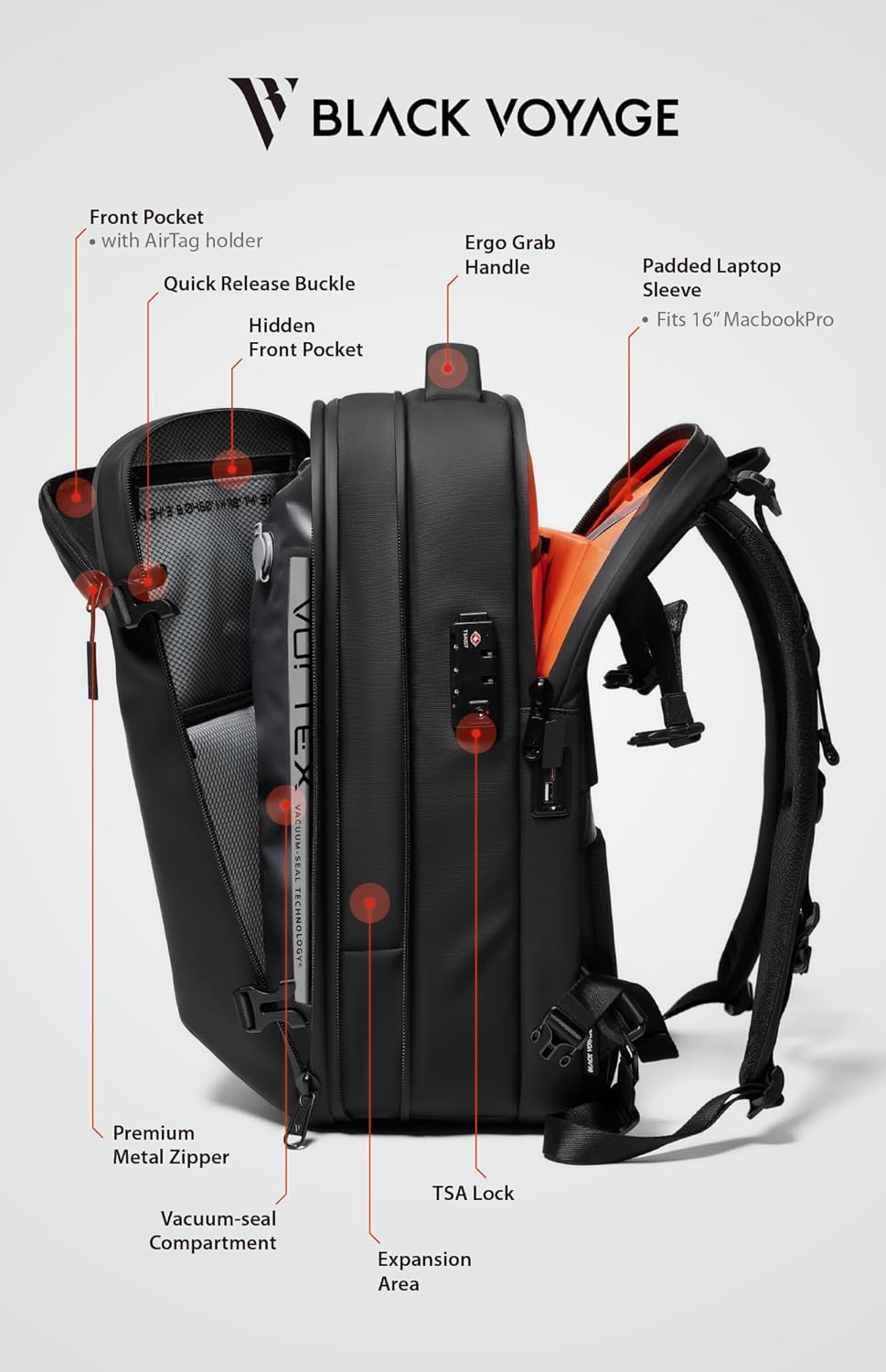 🌲🔥【Buy 1 Get 1 Free】Vortex Vacuum Seal Travel Backpack 60L Expandable Air Compression System Water Resistant TSA Lock Carry-On Suitcase Luggage Blue AERO - Vacuum Pump Included