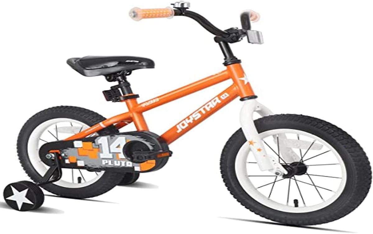 🌲Christmas Sale🎅 JOYSTAR Pluto 12 14 16 18 20 Inch Kids Bike with Light Up Training Wheels, Kids' Bicycle for Boys Girls Age 3-12 Years