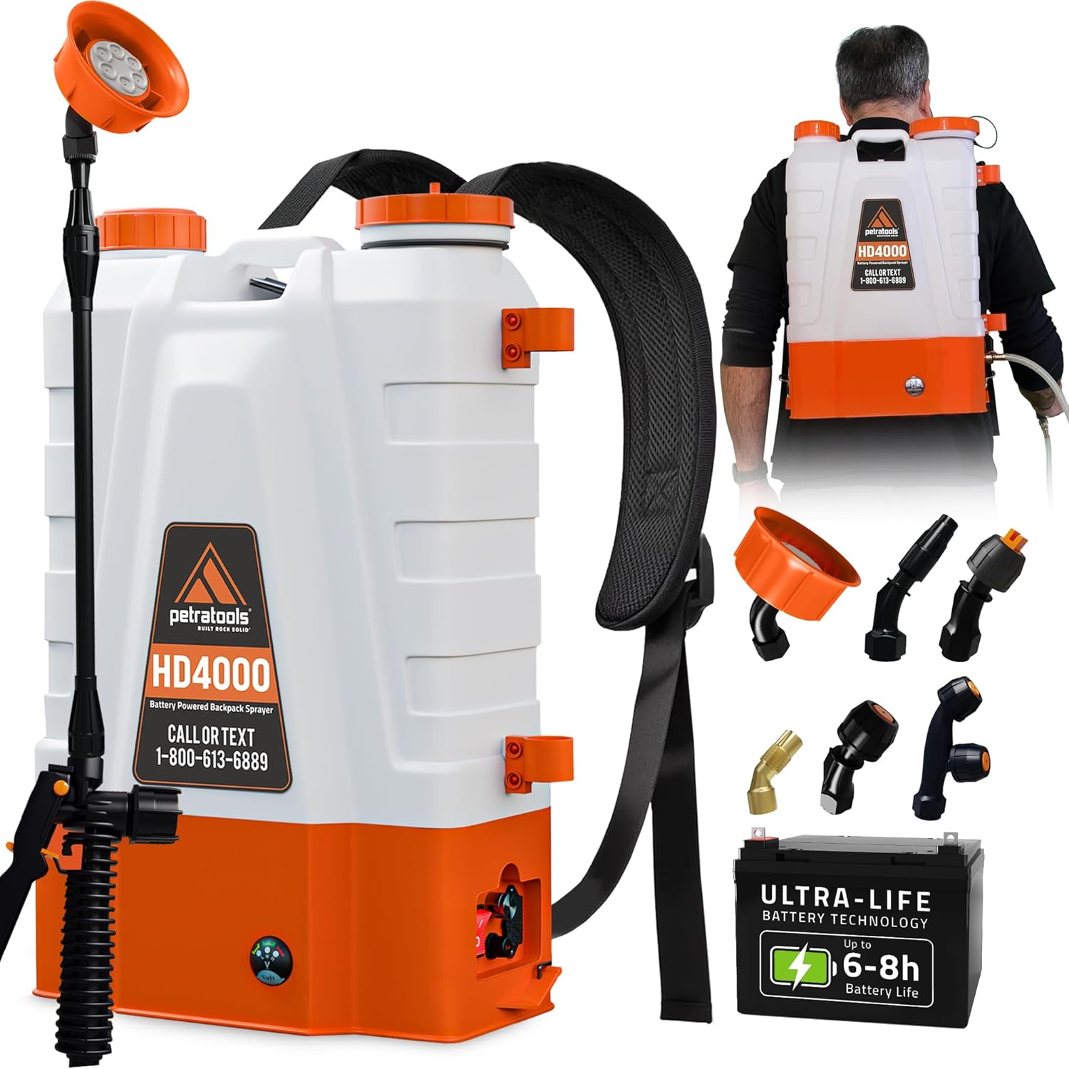 💥BLACK FRIDAY SALE💥 PetraTools Battery Powered Backpack Sprayer 4 Gallon
