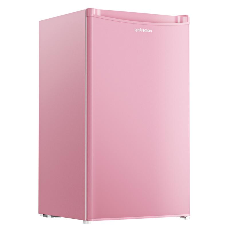 Upstreman mini fridge 3.2 Cu.Ft with Freezer Compact Single-Door Fridge for Dorm Office Bedroom BR321 Adjustable Temperature Thermostat Energy-Efficient Quiet Operation