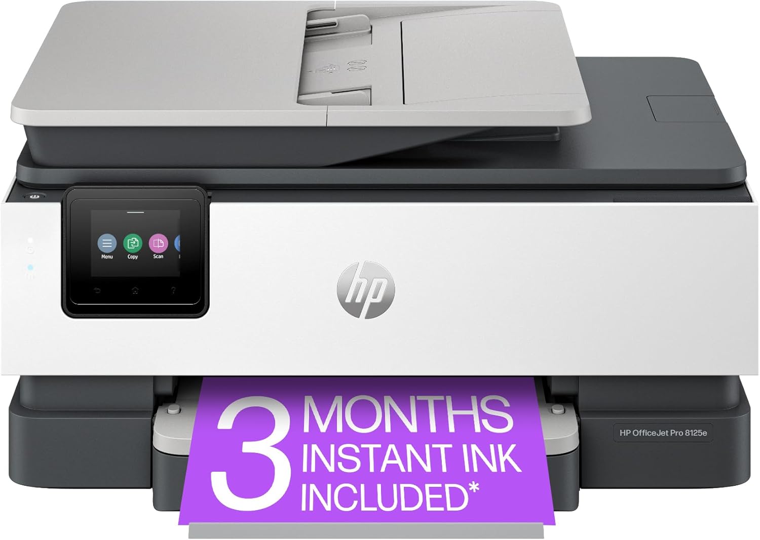 HP OfficeJet Pro 8125e Wireless All-in-One Color Inkjet Printer, Print, scan, Copy, ADF, Duplex Printing Best-for-Home Office, 3 Month Instant Ink Trial Included, AI-Enabled (405T6A)