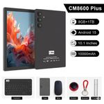 C Idea Android 16 Tablets10.1 Inches Sim 8GB+1TB Keyboard Mouse Long Standby Tablet PC
