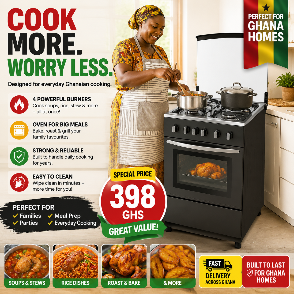 Aeon 4-Burner 50X50 Standing Cooker - AGC5040