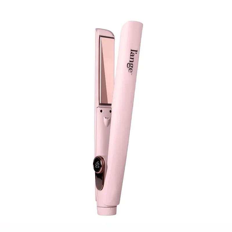 L'ANGE HAIR -  Le Titane Titanium Flat Iron | Hair Straightener with Curved Edges for Versatile Styling | Dual Voltage Flat Iron with Infrared Heat & Adjustable Temperature