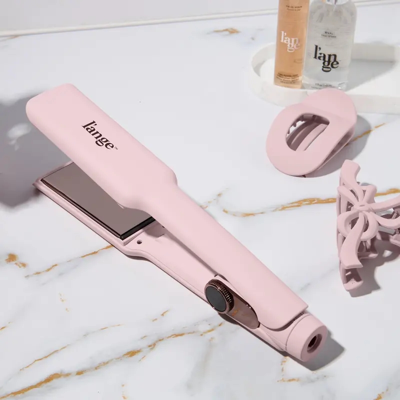 L'ANGE HAIR -  Le Titane Titanium Flat Iron | Hair Straightener with Curved Edges for Versatile Styling | Dual Voltage Flat Iron with Infrared Heat & Adjustable Temperature