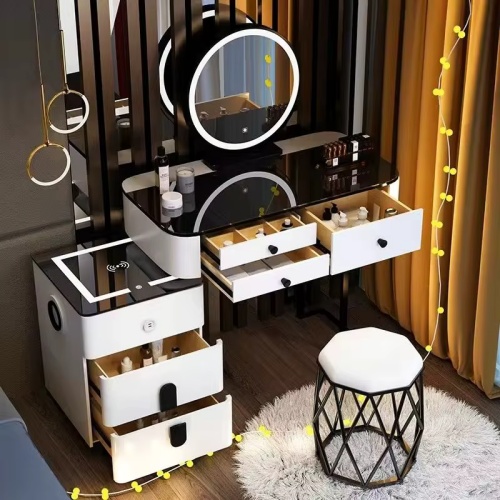 Hot Selling Hair Dresser Furniture Luxury Modern Bedroom Dressing Table Makeup Vanity Table Led Dresser with Mirror and Lights