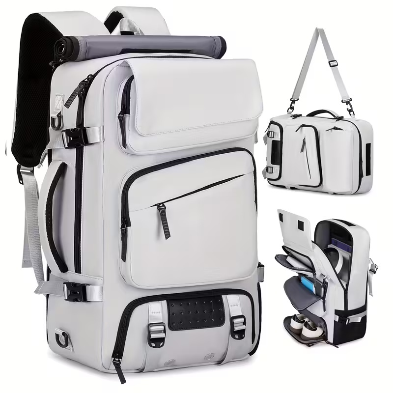 Travel Backpack for Men and Women, Large Capacity Carry-On Bag with Shoe Compartment, Airline Approved 17.3-Inch Laptop Backpack